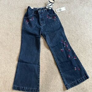 OshKosh B'gosh Dark Blue Floral Embroidered Flare Jeans